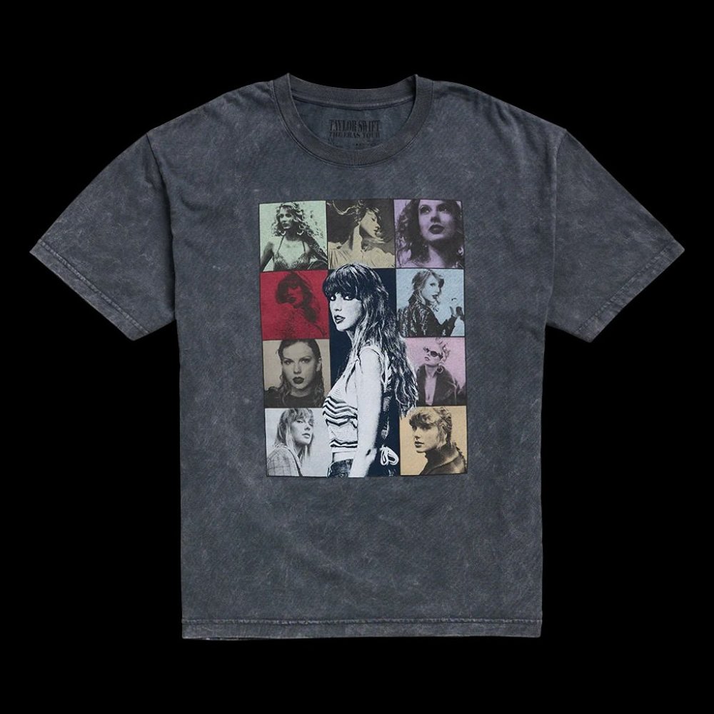 Taylor Swift Eras Tour Original US Dates Mineral Wash Gray T-Shirt XXL